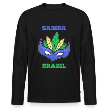Samba Brazil gift - Men's Premium Organic Long Sleeve Shirt - black - Front - Nico (187cm)