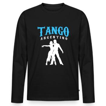 Tango argentin - T-shirt manches longues Premium bio Homme - noir - Devant - Nico (187cm)