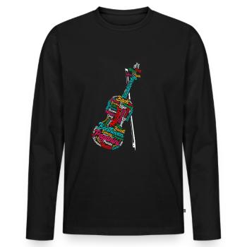 Compositeur classique Violon de musique classique - T-shirt manches longues Premium bio Homme - noir - Devant - Nico (187cm)