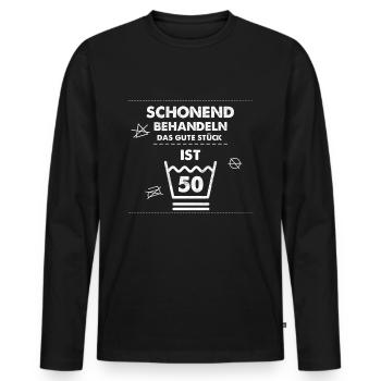 50. Geburtstag 50 Jahre Männer & Frauen Fünfzig - Männer Premium Bio Langarmshirt - Schwarz - Vorne - Nico (187cm)