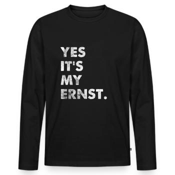 Yes C’s My Ernst Engleutsch Denglisch T-shirt - T-shirt manches longues Premium bio Homme - noir - Devant - Nico (187cm)
