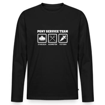 Pony Pferd Geschenk für Ponyhof - Männer Premium Bio Langarmshirt - Schwarz - Vorne - Nico (187cm)
