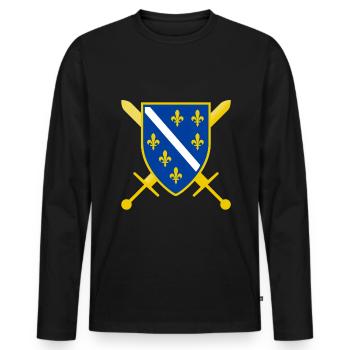 Bosnie Armoiries Bosna Cadeaux pour Bosanac - T-shirt manches longues Premium bio Homme - noir - Devant - Nico (187cm)