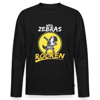 Kinder Zebra Weil Zebras Rocken Cooles Dab Zebra - Männer Premium Bio Langarmshirt - Schwarz - Vorne - Nico (187cm)