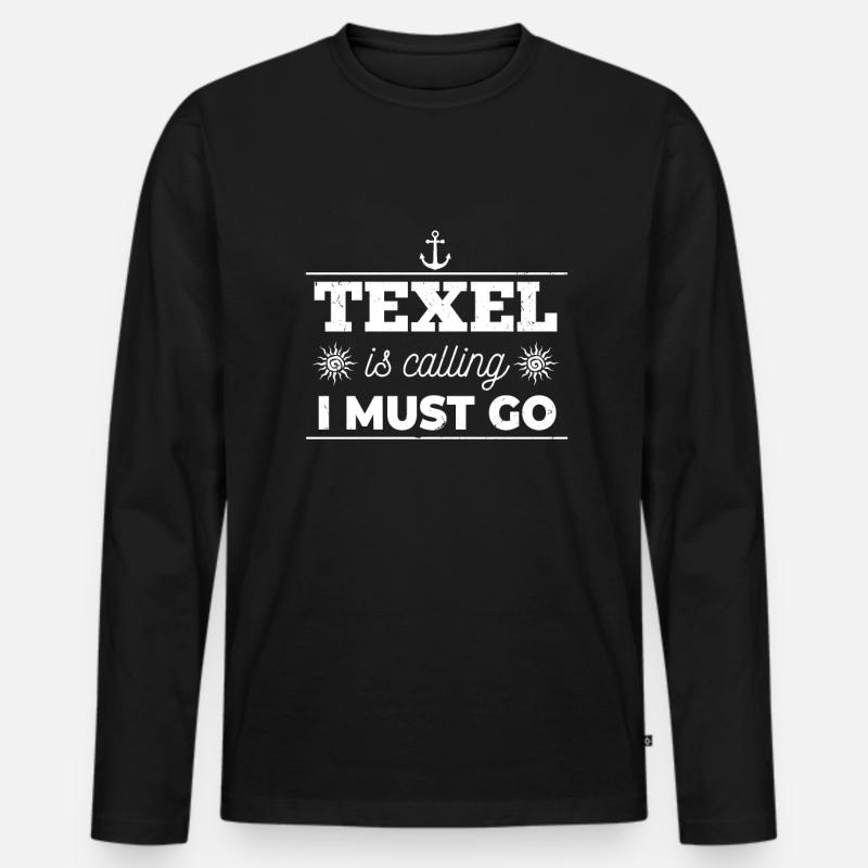 Texel Niederlande Nordseeinsel Geschenk - Männer Premium Bio Langarmshirt - Schwarz