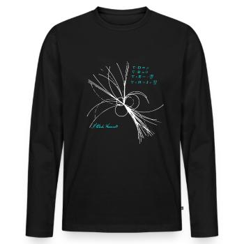 Maxwell equations physicist science physics - Men's Premium Organic Long Sleeve Shirt - black - Front - Nico (187cm)
