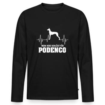 Podenco Hunderasse Spanische Windhunde Liebhaber - Männer Premium Bio Langarmshirt - Schwarz - Vorne - Nico (187cm)