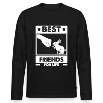 Meilleur cadeau de lapin de lapin d'amis pour la vie - T-shirt manches longues Premium bio Homme - noir - Devant - Nico (187cm)