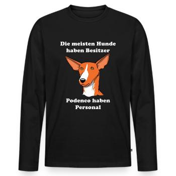 Podenco Jagdhund Hundehalter & Hundeliebhaber - Männer Premium Bio Langarmshirt - Schwarz - Vorne - Nico (187cm)
