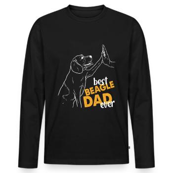 Best Beagle Dad Ever - Men's Premium Organic Long Sleeve Shirt - black - Front - Nico (187cm)