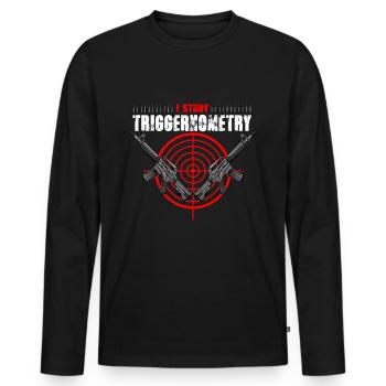 I Study Triggernometry Shirt funny pro gun veteran - Männer Premium Bio Langarmshirt - Schwarz - Vorne - Nico (187cm)