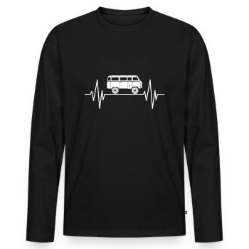 UAZ Buchanka SUV Russia heartbeat - Men's Premium Organic Long Sleeve Shirt - black - Front - Nico (187cm)