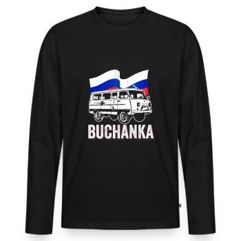 UAZ Buchanka SUV Russia - Men's Premium Organic Long Sleeve Shirt - black - Front - Nico (187cm)