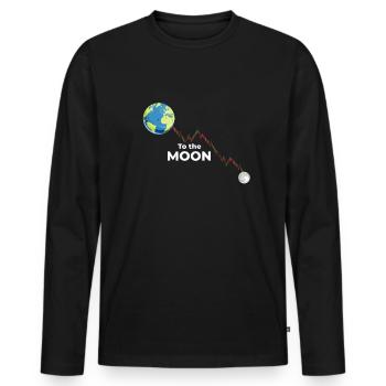 To the Moon - Börse Meme Stock Trading Aktien - Männer Premium Bio Langarmshirt - Schwarz - Vorne - Nico (187cm)
