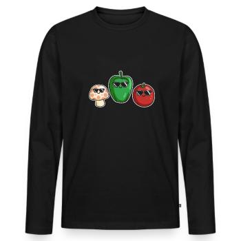 Veggies Sunglasses Gardening Vegetables - T-shirt manches longues Premium bio Homme - noir - Devant - Nico (187cm)