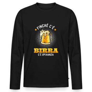 Divertente Birra Regalo Amici Frasi Alcol - Männer Premium Bio Langarmshirt - Schwarz - Vorne - Nico (187cm)