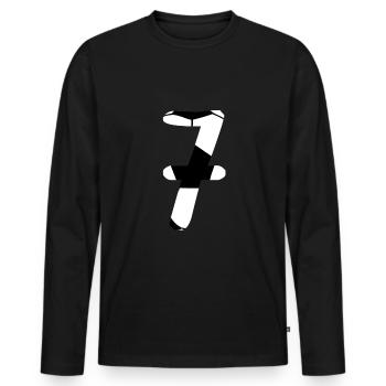 Football 7 années garçons 7 anniversaire joueur - T-shirt manches longues Premium bio Homme - noir - Devant - Nico (187cm)