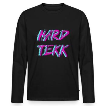 Hard Tekk Hardtekk - Männer Premium Bio Langarmshirt - Schwarz - Vorne - Nico (187cm)