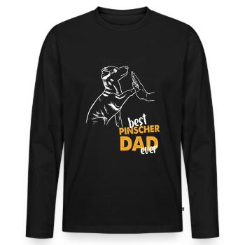 Best Pinscher Dad Ever Doberman Papa Pinscher - Männer Premium Bio Langarmshirt - Schwarz - Vorne - Nico (187cm)