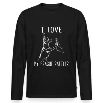 I Love Prague Rattler Hund Prager Rattler Liebe - Männer Premium Bio Langarmshirt - Schwarz - Vorne - Nico (187cm)