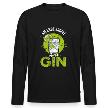 Am Ende ergibt alles Gin Cocktails Liebhaber - Männer Premium Bio Langarmshirt - Schwarz - Vorne - Nico (187cm)
