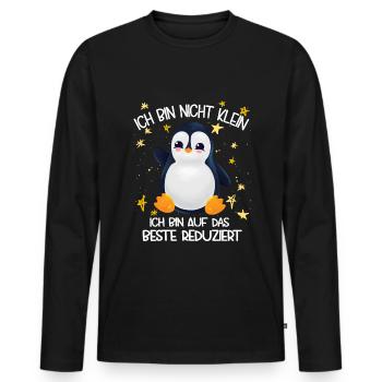 Ich bin nicht klein ich bin aufs beste reduziert - Männer Premium Bio Langarmshirt - Schwarz - Vorne - Nico (187cm)