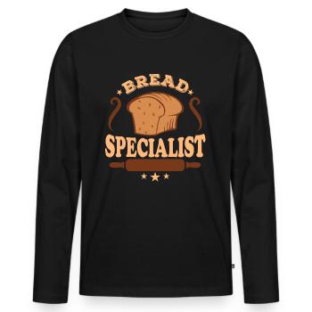 Brot Spezialist Bäcker Geschenkidee - Männer Premium Bio Langarmshirt - Schwarz - Vorne - Nico (187cm)