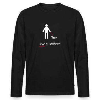 Systemadministrator exe ausführen Sysadmin Witzig - Männer Premium Bio Langarmshirt - Schwarz - Vorne - Nico (187cm)