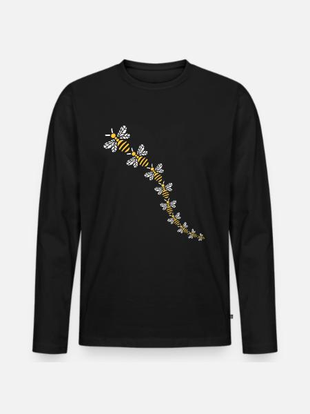 Many bees - Save the bees - Men's Premium Organic Long Sleeve Shirt - black