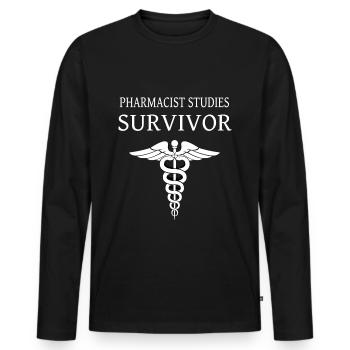 Pharmacy studies humor pharmacist pharmacist - Men's Premium Organic Long Sleeve Shirt - black - Front - Nico (187cm)