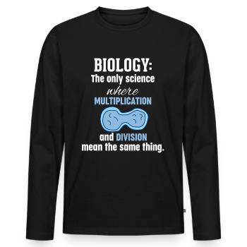 Biologe Biologie Lehrer Schüler Studenten Geschenk - Männer Premium Bio Langarmshirt - Schwarz - Vorne - Nico (187cm)