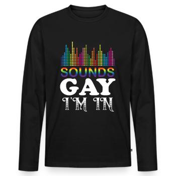 Hommes disant cadeau d'humour gay - T-shirt manches longues Premium bio Homme - noir - Devant - Nico (187cm)