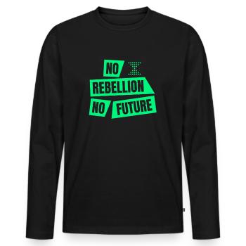 Climate Extinction Protest No Rebellion No Future XR - Men's Premium Organic Long Sleeve Shirt - black - Front - Nico (187cm)