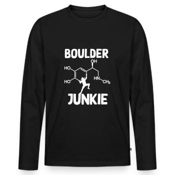 bouldering bouldering adrenaline junkie - Men's Premium Organic Long Sleeve Shirt - black - Front - Nico (187cm)
