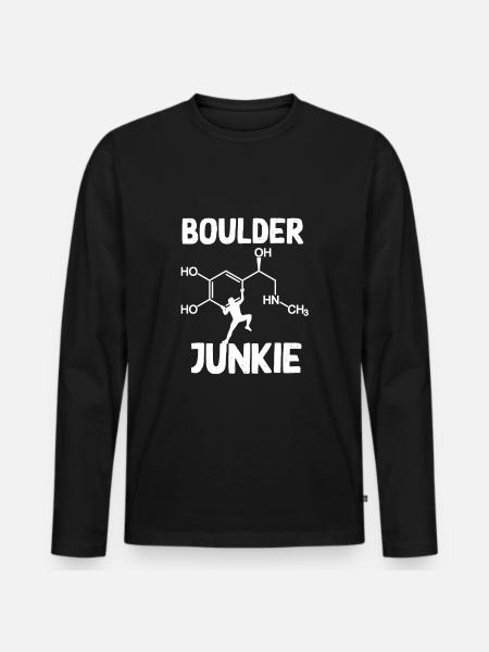 bunkering bouldering adrenaline junkie - T-shirt manches longues Premium bio Homme - noir