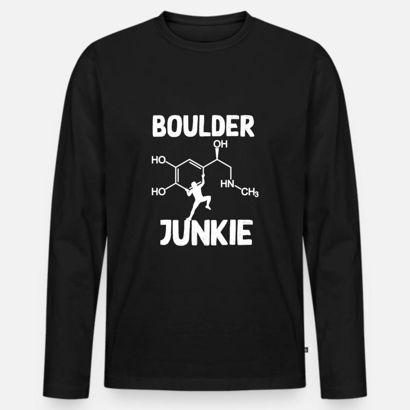 bouldern boulderer adrenalin junkie - Männer Premium Bio Langarmshirt - Schwarz