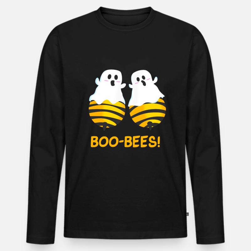 BOO-BEES! Bienen oder Gespenster? - Männer Premium Bio Langarmshirt - Schwarz