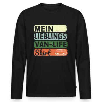 Camping-car Darling Van-Life Camper - T-shirt manches longues Premium bio Homme - noir - Devant - Nico (187cm)
