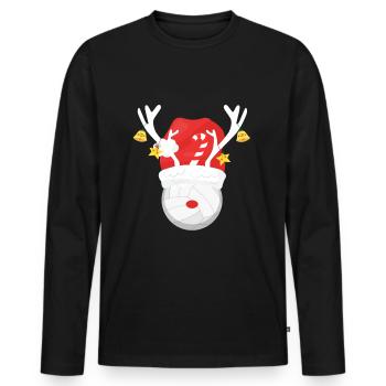 Weihnachts-Volleyball - Süße Volleyballspielerin S - Männer Premium Bio Langarmshirt - Schwarz - Vorne - Nico (187cm)