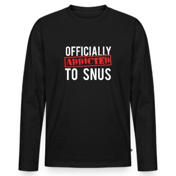 Snus rauchfrei Nichtraucher Nikotin Antiraucher - Männer Premium Bio Langarmshirt - Schwarz - Vorne - Nico (187cm)