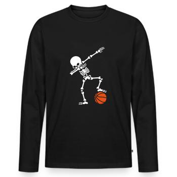 Dab Dabbing Skelett Fußball Basketball - Männer Premium Bio Langarmshirt - Schwarz - Vorne - Nico (187cm)