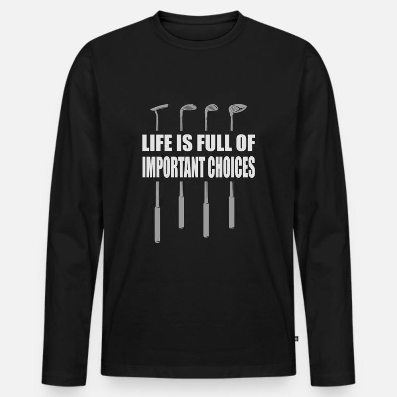 Golf Lustiger Spruch Humor - Männer Premium Bio Langarmshirt - Schwarz