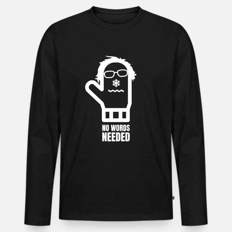 Bernie Sanders Fäustlinge Fausthandschuhe - Männer Premium Bio Langarmshirt - Schwarz