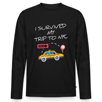 I Survived my trip to NYC New York NYC - T-shirt manches longues Premium bio Homme - noir - Devant - Nico (187cm)