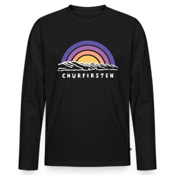 7 Sieben Churfirsten Alpstein Hiking Souvenir - Men's Premium Organic Long Sleeve Shirt - black - Front - Nico (187cm)