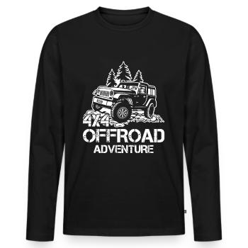 Geländewagen Offroad Allradantrieb Reisefahrzeug - Männer Premium Bio Langarmshirt - Schwarz - Vorne - Nico (187cm)