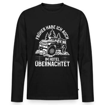 Geländewagen Offroad Allradantrieb Reisefahrzeug - Männer Premium Bio Langarmshirt - Schwarz - Vorne - Nico (187cm)