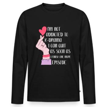 K-Drama Kdrama Corée corée du Sud Séoul K-Drama - T-shirt manches longues Premium bio Homme - noir - Devant - Nico (187cm)