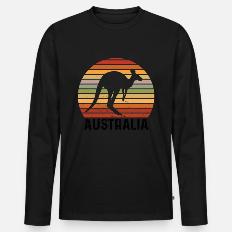 Australien Australier Australienurlaub Australien - Männer Premium Bio Langarmshirt - Schwarz