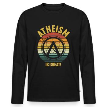 Retro-Atheism-Symbol Atheist Anti Religion - Männer Premium Bio Langarmshirt - Schwarz - Vorne - Nico (187cm)